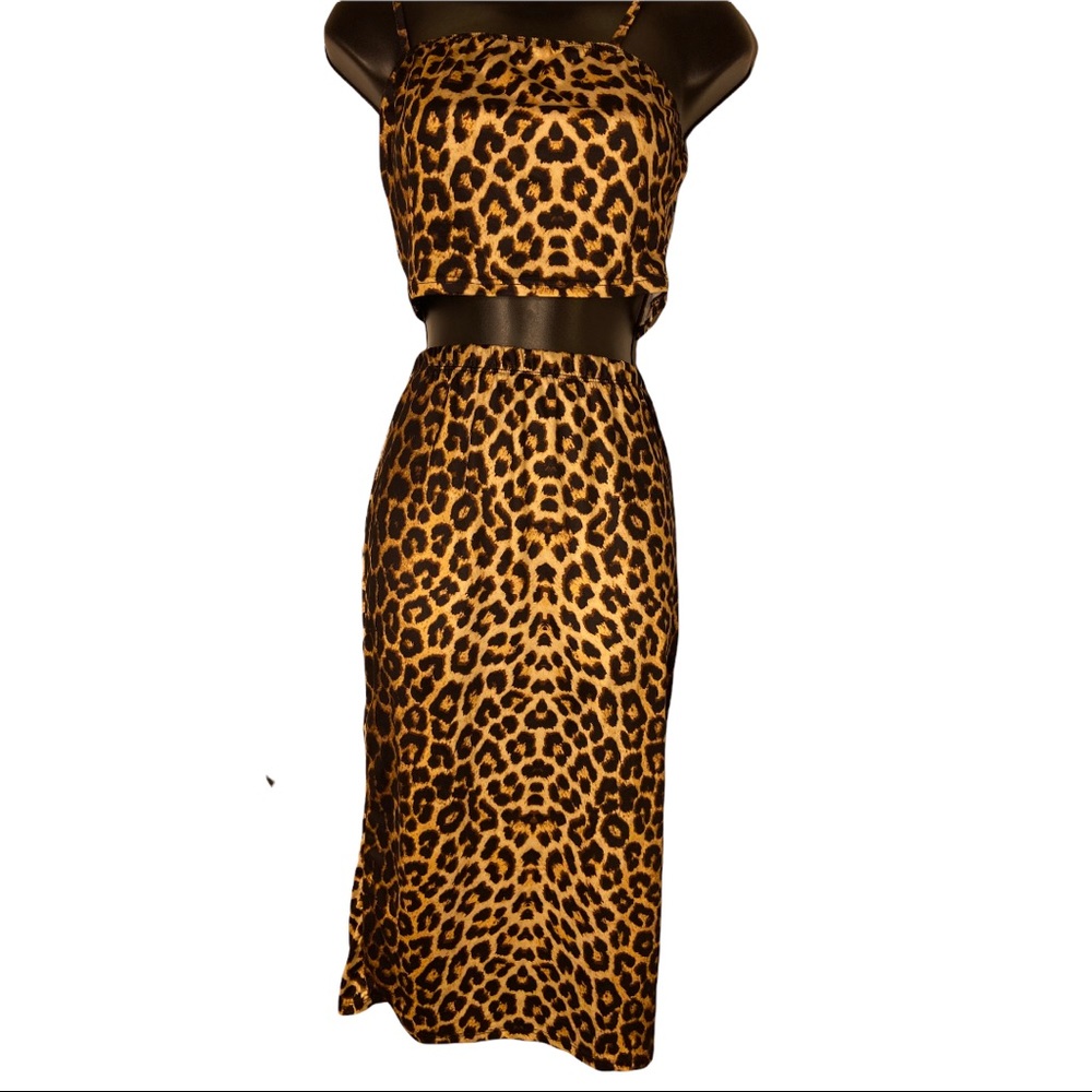 Leopard Print Skirt Set